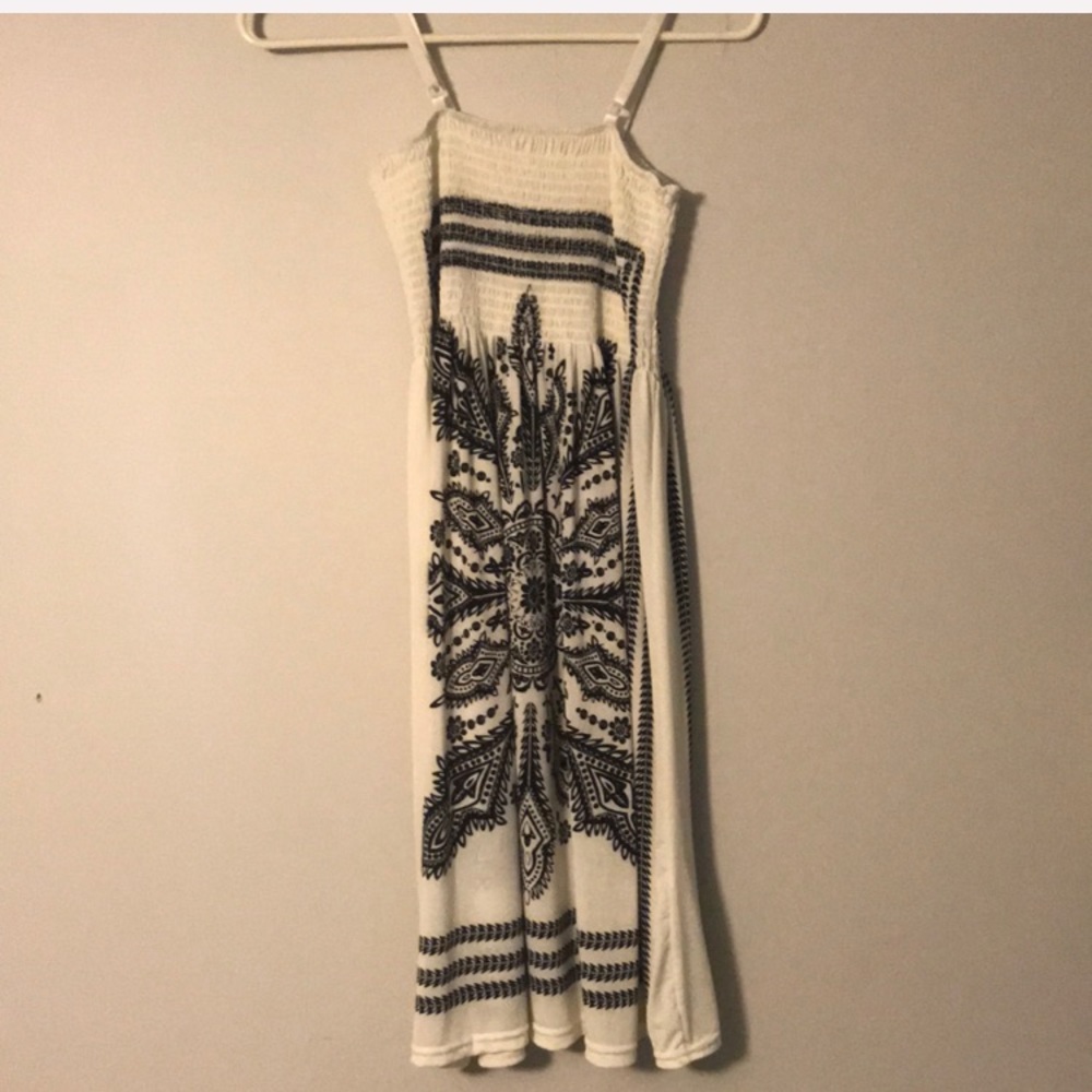 white and black dress